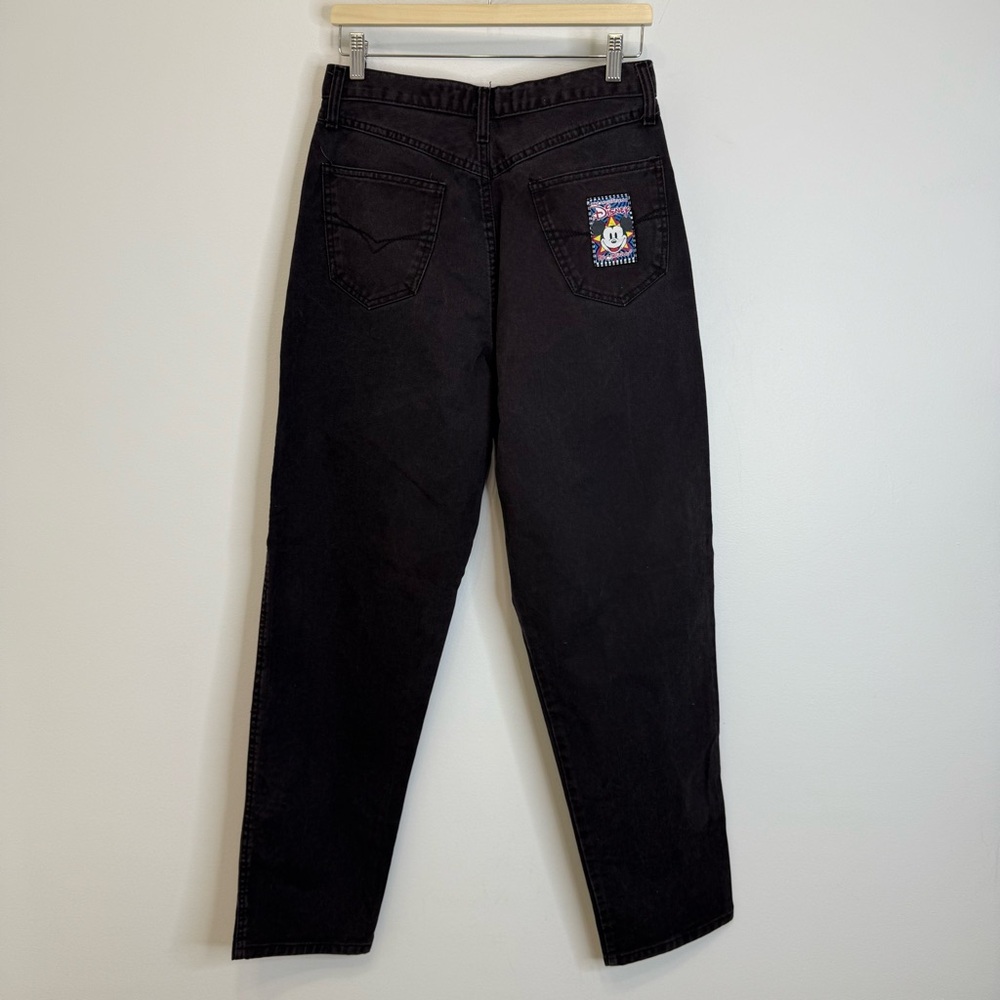JouJou Vintage Disney Micky Black Jeans 90’s Women’s Junior Size 11 High Waist - Picture 8 of 14